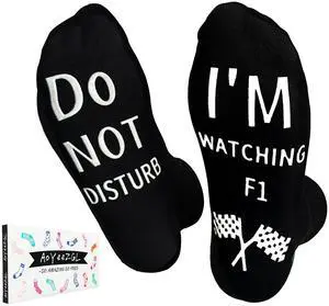 Birthday Christmas Gifts for F1 Motorcycle Rooster LoversWith Do Not Disturb, I'm watching F1 socks Birthday Christmas Gifts for F1 Motorcycle Rooster LoversWith Do Not Disturb, I'm watching F1 socks