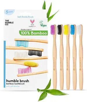 Bamboo Toothbrushes, 5 Pack - Soft Bristles Natural Bamboo Toothbrush - BPA Free Soft Bristles for Sensitive Gums - Non-Toxic & Plastic Free Handle - Dental Oral Care & Hygiene Bamboo Toothbrushes, 5 Pack - Soft Bristles Natural Bamboo Toothbrush - BPA Free Soft Bristles for Sensitive Gums - Non-Toxic & Plastic Free Handle - Dental Oral Care & Hygiene
