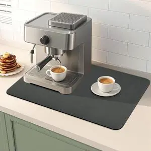 Dish Drying Mat for Kitchen Counter-Coffee Mat Bar Accessories,Super Absorbent, Hide Stain, Nop-Slip Rubber Backed, Fit Under Coffee Maker, Pot, Dish Rack, 12"x19", Dark Grey Dish Drying Mat for Kitchen Counter-Coffee Mat Bar Accessories,Super Absorbent, Hide Stain, Nop-Slip Rubber Backed, Fit Under Coffee Maker, Pot, Dish Rack, 12"x19", Dark Grey