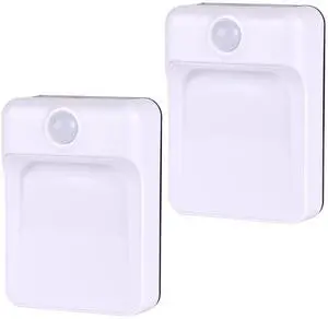 2 Set Battery Powered Motion Sensor Night Lights Stick-Anywhere Adhesive mounting. Kids Rooms Baby Night Light Hallways Closets Stairs Bathrooms Bedrooms Kitchens Senses Motion up to 10 feet Away 2 Set Battery Powered Motion Sensor Night Lights Stick-Anywhere Adhesive mounting. Kids Rooms Baby Night Light Hallways Closets Stairs Bathrooms Bedrooms Kitchens Senses Motion up to 10 feet Away