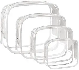 4 Pack Clear Makeup Bags, TSA Approved Toiletry Bag Car Organizer Travel Cosmetic Case Portable Travel Essentials Bags for Toiletries Clear Summer Beach Bag Carry on Airport Airline Compliant Bag 4 Pack Clear Makeup Bags, TSA Approved Toiletry Bag Car Organizer Travel Cosmetic Case Portable Travel Essentials Bags for Toiletries Clear Summer Beach Bag Carry on Airport Airline Compliant Bag