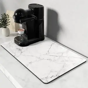 Coffee Mat, 12" x 19" Cute Marble Style Coffee Bar Mats for Espresso Machine Station Accessories and Organizer, Hide Stain Rubber Backed Absorbent Dish Drying Pad for Kitchen Counter,Gray White Coffee Mat, 12" x 19" Cute Marble Style Coffee Bar Mats for Espresso Machine Station Accessories and Organizer, Hide Stain Rubber Backed Absorbent Dish Drying Pad for Kitchen Counter,Gray White
