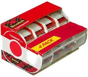 Transparent Tape, Versatile, Clear Tape Engineered for Office and Home Use, 3/4 x 850 Inches, 4 Dispensered Rolls Transparent Tape, Versatile, Clear Tape Engineered for Office and Home Use, 3/4 x 850 Inches, 4 Dispensered Rolls