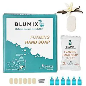 Foaming Hand Soap Tablets Refill 6 Pack | Makes 6 x 9 fl oz | Plant-Based, Plastic-Free, Non-Toxic, Just-Add-Water Refill Tablets | Works with Any Foaming Dispenser (Vanilla Scent) Foaming Hand Soap Tablets Refill 6 Pack | Makes 6 x 9 fl oz | Plant-Based, Plastic-Free, Non-Toxic, Just-Add-Water Refill Tablets | Works with Any Foaming Dispenser (Vanilla Scent)