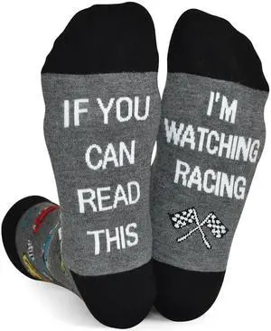 Men Funny Race Car Crew Socks, Nascar f1 Racing Gift for Car Lover Dad Teen Boys Men Funny Race Car Crew Socks, Nascar f1 Racing Gift for Car Lover Dad Teen Boys