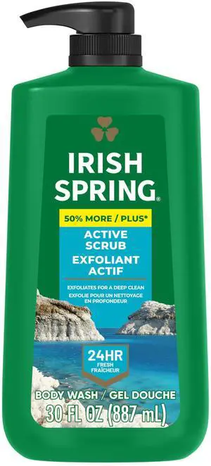 Active Scrub Exfoliating Body Wash for Men, 24-Hour Fresh, Biodegradable Ingredients, Paraben Free, Cool Fresh Scent, 30 fl oz Pump Bottle Active Scrub Exfoliating Body Wash for Men, 24-Hour Fresh, Biodegradable Ingredients, Paraben Free, Cool Fresh Scent, 30 fl oz Pump Bottle
