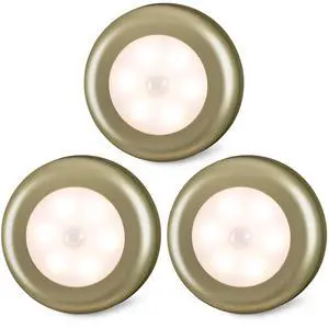 3 Pack 2.8 Motion Sensor Lights Indoor AAA Battery Operated, Stick on LED Puck Light for Stairs, Under Cabinet, Closet (Golden, Warm White) 3 Pack 2.8 Motion Sensor Lights Indoor AAA Battery Operated, Stick on LED Puck Light for Stairs, Under Cabinet, Closet (Golden, Warm White)