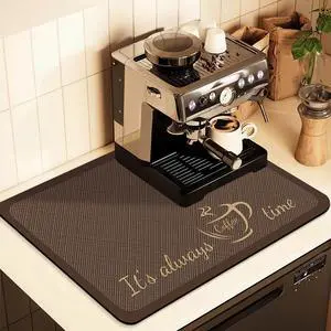 Coffee Mat for Countertops ,Coffee Bar Accessories Fit Under Coffee Maker Espresso Machine, Absorbent Hide Stain Rubber Mat for Countertop ,Dish Drying Mat for Kitchen Counter (D-Brown, 12"x19") Coffee Mat for Countertops ,Coffee Bar Accessories Fit Under Coffee Maker Espresso Machine, Absorbent Hide Stain Rubber Mat for Countertop ,Dish Drying Mat for Kitchen Counter (D-Brown, 12"x19")