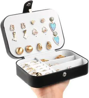 Travel Jewelry Box,Travel Jewelry Case Organizer,PU Leather,Black,1 Pcs Travel Jewelry Box,Travel Jewelry Case Organizer,PU Leather,Black,1 Pcs