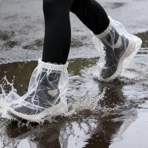 Heavy-Duty Waterproof Shoe Covers, 12 Pcs Disposable Rain Covers with Wide Elastic Band for Men & Women, One-Size Shoe Covers for Indoor and Outdoor Use Heavy-Duty Waterproof Shoe Covers, 12 Pcs Disposable Rain Covers with Wide Elastic Band for Men & Women, One-Size Shoe Covers for Indoor and Outdoor Use