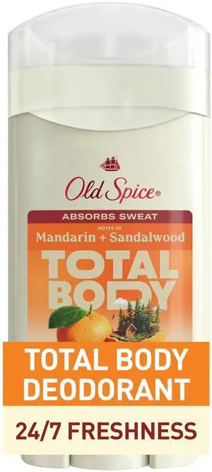Whole Body Deodorant Stick for Men, Aluminum Free, Mandarin + Sandalwood Scent, 24/7 Odor Protection, 24/7 Freshness, Dermatologist Tested, Gentle on Skin, Safe to Use All Over, 3.0 oz Whole Body Deodorant Stick for Men, Aluminum Free, Mandarin + Sandalwood Scent, 24/7 Odor Protection, 24/7 Freshness, Dermatologist Tested, Gentle on Skin, Safe to Use All Over, 3.0 oz