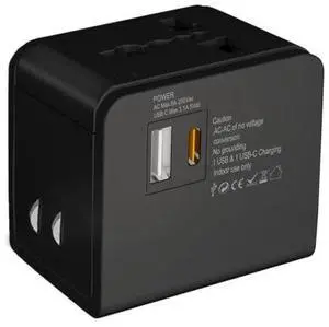 Universal Travel Adapter 20W 6A, 1 USB-A, 1 USB-C Ports All In One International Power Adapter Plug For USA EU UK AU Wall Charger Quick Charge European Plug Worldwide Travel Essentials | CE, RoHS Universal Travel Adapter 20W 6A, 1 USB-A, 1 USB-C Ports All In One International Power Adapter Plug For USA EU UK AU Wall Charger Quick Charge European Plug Worldwide Travel Essentials | CE, RoHS