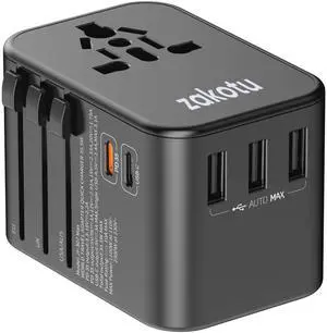 Universal All in One 35.5W Worldwide Travel Adapter with PD&QC 3.0 Dual USB-C, 3 USB Travel Adapter Worldwide, International Power Adapter with Type I C G A Outlets 110V 220V A/C-EU Euro US UK Universal All in One 35.5W Worldwide Travel Adapter with PD&QC 3.0 Dual USB-C, 3 USB Travel Adapter Worldwide, International Power Adapter with Type I C G A Outlets 110V 220V A/C-EU Euro US UK