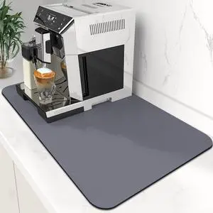 Coffee Mat Super Absorbent Dish Drying Mat Coffee Bar Accessories Large Drying Mats for Kitchen Counter 12" W x 19" L, Grey Coffee Mat Super Absorbent Dish Drying Mat Coffee Bar Accessories Large Drying Mats for Kitchen Counter 12" W x 19" L, Grey