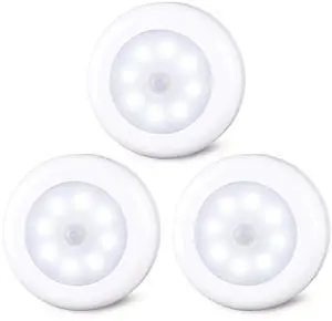 3 Pack 3.1 Motion Sensor Lights Indoor AA Battery Operated, Stick on LED Puck Light for Closet, Stairs, Under Cabinet, Kitchen, Cool White 3 Pack 3.1 Motion Sensor Lights Indoor AA Battery Operated, Stick on LED Puck Light for Closet, Stairs, Under Cabinet, Kitchen, Cool White