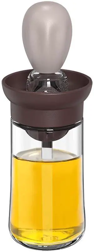 Oil Dispenser with Brush - Glass Olive Oil Dispenser for Kitchen, 2 IN 1 Oil Dispenser Bottle with Silicone Basting Brush for Cooking Vinegar Sauce BBQ Grill Frying, T-OB21, Grey Oil Dispenser with Brush - Glass Olive Oil Dispenser for Kitchen, 2 IN 1 Oil Dispenser Bottle with Silicone Basting Brush for Cooking Vinegar Sauce BBQ Grill Frying, T-OB21, Grey