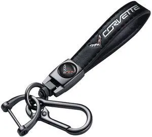 Genuine Leather Car Keychain for Corvette C4 C6 C5 C7 C8 Z06 Key Chain for Men and Women Family Present Key Ring Accessories(Black) Genuine Leather Car Keychain for Corvette C4 C6 C5 C7 C8 Z06 Key Chain for Men and Women Family Present Key Ring Accessories(Black)