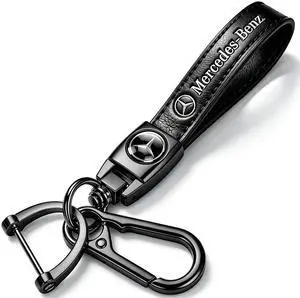 Genuine Leather Car Keychain for Mercedes Benz Key Chain for Men and Women Family Present Key Ring Accessories(Black) Genuine Leather Car Keychain for Mercedes Benz Key Chain for Men and Women Family Present Key Ring Accessories(Black)