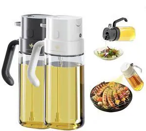 2 IN 1 Oil Dispenser, with Pour System, White and Black, Ergonomic Handle, Modern Design, for Cooking Oil, Salad Dressing, BBQ Sauce (White) 2 IN 1 Oil Dispenser, with Pour System, White and Black, Ergonomic Handle, Modern Design, for Cooking Oil, Salad Dressing, BBQ Sauce (White)