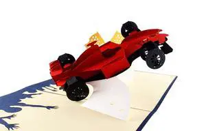 Formula One Racer 3D Pop-Up Card Grand Prix 6"X6" Formula One Racer 3D Pop-Up Card Grand Prix 6"X6"