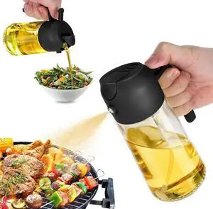 Newly improved 2-in-1 Oil Spray and Pour Bottle, Kitchen Cooking Oil Dispenser leak proof Newly improved 2-in-1 Oil Spray and Pour Bottle, Kitchen Cooking Oil Dispenser leak proof