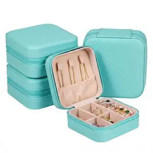 4 Pack Small Jewelry Travel Case, PU Leather Mini Jewelry Box Organizer for Women, Portable Jewelry Travel Organizer for Rings Earrings Necklace Bracelet, Bridesmaid Proposal Gifts, Blue 4 Pack Small Jewelry Travel Case, PU Leather Mini Jewelry Box Organizer for Women, Portable Jewelry Travel Organizer for Rings Earrings Necklace Bracelet, Bridesmaid Proposal Gifts, Blue