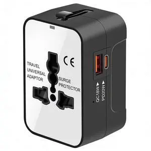 Universal Travel Adapter Worldwide, GaN Fast Charging with PD 3.0 USB-C & USB-A Quick Charge Ports, All-in-One International Power Plug Adapter Converter AC Wall Charger for Europe USA UK AUS White Universal Travel Adapter Worldwide, GaN Fast Charging with PD 3.0 USB-C & USB-A Quick Charge Ports, All-in-One International Power Plug Adapter Converter AC Wall Charger for Europe USA UK AUS White