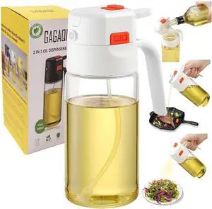 18oz/500ml High-Borosilicate Glass Oil Sprayer for Cooking, Olive Oil Dispenser Bottle,2 in 1 oil Dispenser with Portion Control for Salad, Frying, BBQ (WHITE) 18oz/500ml High-Borosilicate Glass Oil Sprayer for Cooking, Olive Oil Dispenser Bottle,2 in 1 oil Dispenser with Portion Control for Salad, Frying, BBQ (WHITE)