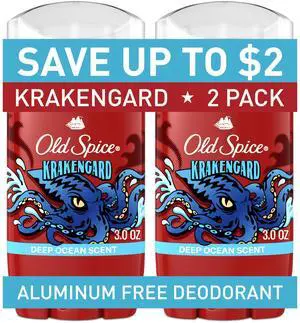 Aluminum Free Deodorant for Men, 24/7 Odor Protection, 24/7 Freshness & Lasting Scent, Goes on Clear, Krakengard with Deep Ocean Scent, 3.0 oz (Pack of 2) Aluminum Free Deodorant for Men, 24/7 Odor Protection, 24/7 Freshness & Lasting Scent, Goes on Clear, Krakengard with Deep Ocean Scent, 3.0 oz (Pack of 2)