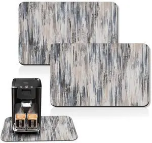 Coffee Mat for Countertops, Abstract Tan Minimalism Grey Dish Drying Mat 2 Pcs for Kitchen Bar Accessories, Fit Under Coffee Maker Espresso Machine Dish Rack Hide Stain Rubber 12x19in Coffee Mat for Countertops, Abstract Tan Minimalism Grey Dish Drying Mat 2 Pcs for Kitchen Bar Accessories, Fit Under Coffee Maker Espresso Machine Dish Rack Hide Stain Rubber 12x19in