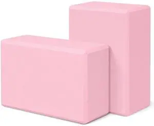 2 Pack 9"x6"x3", Sturdy Yoga Foam Blocks, High Density & Non Slip Surface for Pilates & Stretching, Fitness Accessories for Stability & Balance (Pink) 2 Pack 9"x6"x3", Sturdy Yoga Foam Blocks, High Density & Non Slip Surface for Pilates & Stretching, Fitness Accessories for Stability & Balance (Pink)