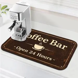 Coffee Bar Coffee Drying Mat 12" x 19", Absorbent Quick-Dry Mat, Non-Slip Waterproof Countertop Protector for Coffee Station and Espresso Machine Coffee Bar Coffee Drying Mat 12" x 19", Absorbent Quick-Dry Mat, Non-Slip Waterproof Countertop Protector for Coffee Station and Espresso Machine