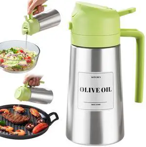 Oil Dispenser Bottle with Stainless Steel Shell & Ceramic Sprayed Interior, 2 in 1 Olive Oil Sprayer and Dispenser, Oil Spray Bottle for Cooking, Kitchen, BBQ, Air Fryer, Salad, Baking(Green) Oil Dispenser Bottle with Stainless Steel Shell & Ceramic Sprayed Interior, 2 in 1 Olive Oil Sprayer and Dispenser, Oil Spray Bottle for Cooking, Kitchen, BBQ, Air Fryer, Salad, Baking(Green)