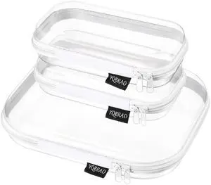 Clear Hard Shell Organizer Cases, 3-Pack, White Clear Hard Shell Organizer Cases, 3-Pack, White