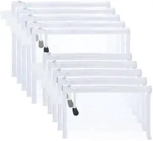 10 Pieces Nylon Zipper Mesh Pouch,Cosmetic Bags,Zipper Bags for Organizing Storage,Puzzle, Board Games,Multipurpose Travel Bags and Office Supplies (White) 10 Pieces Nylon Zipper Mesh Pouch,Cosmetic Bags,Zipper Bags for Organizing Storage,Puzzle, Board Games,Multipurpose Travel Bags and Office Supplies (White)