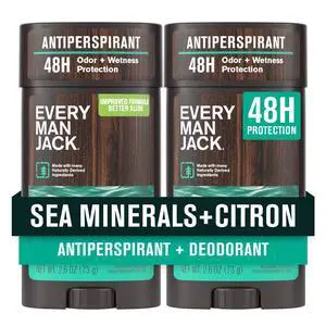 Mens Sea Minerals + Citron Antiperspirant Deodorant New & Improved Formula 48-Hour Odor & Sweat Defense 2.6 oz (2 Pack) Mens Sea Minerals + Citron Antiperspirant Deodorant New & Improved Formula 48-Hour Odor & Sweat Defense 2.6 oz (2 Pack)