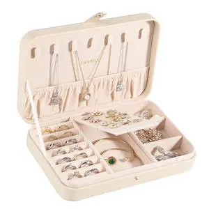 Small Jewelry Box for Women Girls, PU Leather Travel Jewelry Case, Portable Jewelry Organizer Storage Holder Display for Ring Earrings Necklace Bracelet Brooch Men Kids Gift, Apricot Small Jewelry Box for Women Girls, PU Leather Travel Jewelry Case, Portable Jewelry Organizer Storage Holder Display for Ring Earrings Necklace Bracelet Brooch Men Kids Gift, Apricot