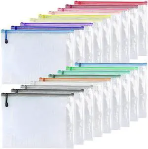 Pcs-Mesh Zipper Pouches File Bags Puzzle Storage Bags Folders Large Bag Zip Pouch for Office Supplies,Organizing Storage,Board Game Organization-(Multicolor, 5"x 7") Pcs-Mesh Zipper Pouches File Bags Puzzle Storage Bags Folders Large Bag Zip Pouch for Office Supplies,Organizing Storage,Board Game Organization-(Multicolor, 5"x 7")