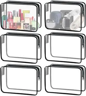 6 Pieces Clear Cosmetics Bag Bulk, TSA Approved Toiletry Bag for Travel, Zippered Clear Pouch Cosmetic Makeup Bag Waterproof Vinyl Plastic Organizer Case for Vacation Bathroom (Large) 6 Pieces Clear Cosmetics Bag Bulk, TSA Approved Toiletry Bag for Travel, Zippered Clear Pouch Cosmetic Makeup Bag Waterproof Vinyl Plastic Organizer Case for Vacation Bathroom (Large)