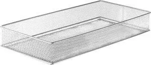 Silver Mesh Drawer Cabinet and or Shelf Organizer Bins, School Supply Holder Office Desktop Organizer Basket 1591s (1, 6x12x2 Inch) Silver Mesh Drawer Cabinet and or Shelf Organizer Bins, School Supply Holder Office Desktop Organizer Basket 1591s (1, 6x12x2 Inch)
