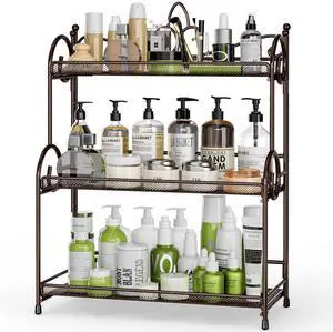 Bathroom Organizer Shelf Countertop - 3 Tier Spice Rack No Assembly Bathroom Organizer Shelf Countertop - 3 Tier Spice Rack No Assembly