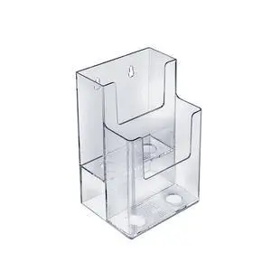 252032 Clear Two-Tier Tri-Fold Brochure Holder, Acrylic Boxes for Display - Table Menu Holder Stands (4.25 W by 3.75 D by 7 H)-Tabletop Pamphlet Holder - 2-Pack 252032 Clear Two-Tier Tri-Fold Brochure Holder, Acrylic Boxes for Display - Table Menu Holder Stands (4.25 W by 3.75 D by 7 H)-Tabletop Pamphlet Holder - 2-Pack