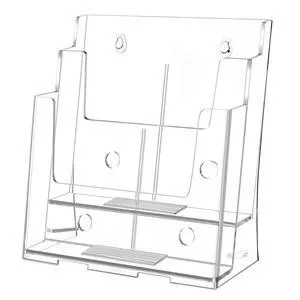 Acrylic Brochure Holder 8.5x11 & 4 x9 Inches, Clear 2 Tier Literature Magazine Stand Brochure Display Stand w Removable Divider Universal, Pamphlet Flyer Holder for Wall Mount or Countertop Acrylic Brochure Holder 8.5x11 & 4 x9 Inches, Clear 2 Tier Literature Magazine Stand Brochure Display Stand w Removable Divider Universal, Pamphlet Flyer Holder for Wall Mount or Countertop