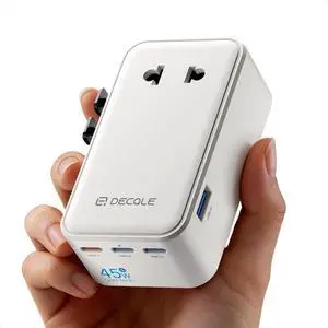 Air Universal Travel Adapter, Slim International Travel Plug Adapter with 3 USB-C(GaN 45W) 1 USB-A Ports, All in One Portable Adaptor, for USA, UK, EU, AU 224+ Countries (White) US Air Universal Travel Adapter, Slim International Travel Plug Adapter with 3 USB-C(GaN 45W) 1 USB-A Ports, All in One Portable Adaptor, for USA, UK, EU, AU 224+ Countries (White) US