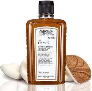 Coconut Body Wash, Village Perfumer Moisturizing Body Wash with Aloe Vera, 10 Fl Oz Coconut Body Wash, Village Perfumer Moisturizing Body Wash with Aloe Vera, 10 Fl Oz