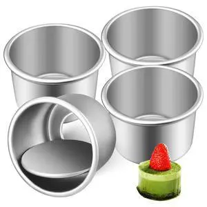 12 Pcs 2 Inch Mini Cake Pans with Removable Bottom -Round Aluminum Baking Molds for Cheesecakes, Cupcakes, and Individual Desserts 12 Pcs 2 Inch Mini Cake Pans with Removable Bottom -Round Aluminum Baking Molds for Cheesecakes, Cupcakes, and Individual Desserts
