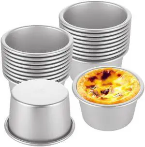 20 Pcs Individual Muffin Mold, 8.8 oz Aluminium Pudding Cup, Mini Round Cake Pans for Baking, Easy Release Nonstick Popover Pan Egg Tart Molds Chocolate Molten Mould for Pie, Egg Tart, Cake 20 Pcs Individual Muffin Mold, 8.8 oz Aluminium Pudding Cup, Mini Round Cake Pans for Baking, Easy Release Nonstick Popover Pan Egg Tart Molds Chocolate Molten Mould for Pie, Egg Tart, Cake