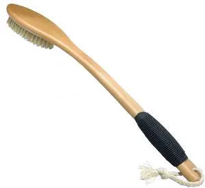 Bath Brush Wooden Curved Long Handle Antiskid Shower Brush for Exfoliating, Natural Bristle Scrubber for Back Use Wet or Dry Bath Brush Wooden Curved Long Handle Antiskid Shower Brush for Exfoliating, Natural Bristle Scrubber for Back Use Wet or Dry