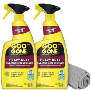 Heavy Duty Cleaner & Degreaser Spray With Microfiber Cleaning Towel Cuts Through Tough Grease, Oil & Grime - 32 Oz (2 Pack + Towel) Heavy Duty Cleaner & Degreaser Spray With Microfiber Cleaning Towel Cuts Through Tough Grease, Oil & Grime - 32 Oz (2 Pack + Towel)