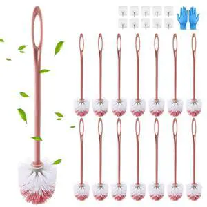 15 Pcs Toilet Brush,17.3" Bathroom Toilet Bowl Brush,Commercial Heavy Duty Toilet Bowl with Hook & Gloves,Long Handle Toilet Bowl for Household Cleaning,Professional/Janitorial Scrub Brush for Toilet 15 Pcs Toilet Brush,17.3" Bathroom Toilet Bowl Brush,Commercial Heavy Duty Toilet Bowl with Hook & Gloves,Long Handle Toilet Bowl for Household Cleaning,Professional/Janitorial Scrub Brush for Toilet